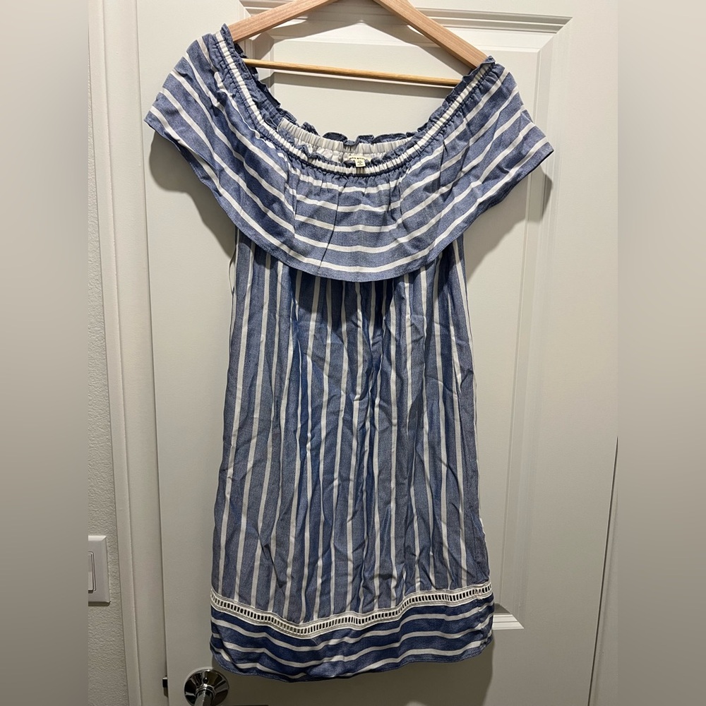 Max Studio Blue and White Striped Dress